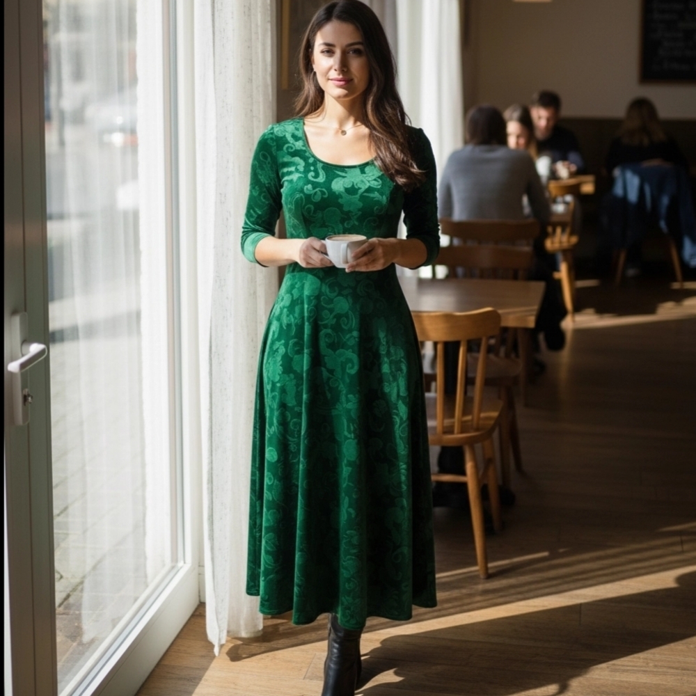 Elegant Emerald Green Dress